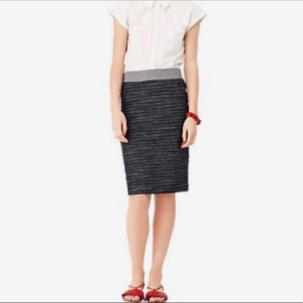 Loft Silver Metallic Sparkle Skirt
